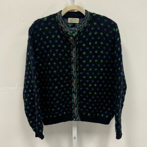 Vintage United Colors Of Benetton Mohair Wool Blend Button Cardigan Sweater Lg